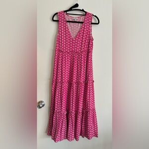J.CREW factory pink floral midi dress in size 00